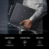 HGFRTEE Portable Monitor 14 Inch 1200P 100% sRGB Laptop Screen Extender, USB-C HDMI Triple Monitor, Dual Screen Foldable with Stand & VESA Mountable for Laptop PC Mac Windows