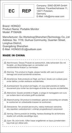 HONGO 15.6 Inch 1080P FHD Portable Monitor IPS Mobile Monitor with Two Speakers, Eye Care Extension Screen for Laptop/PC/Mac/PS5/4/Xbox - USB C Type C & HDMI with Protective Case