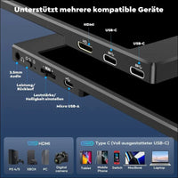HONGO 15.6 Inch 1080P FHD Portable Monitor IPS Mobile Monitor with Two Speakers, Eye Care Extension Screen for Laptop/PC/Mac/PS5/4/Xbox - USB C Type C & HDMI with Protective Case