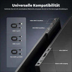 HONGO Portable Monitor, 15.6 Inch 1920 x 1080 FHD Dual Integrated Speakers Portable Monitor for PC Laptop Mac PS3/4/5/Xbox, HDR Eye-Care Smart IPS Display, Support HDMI/Type...