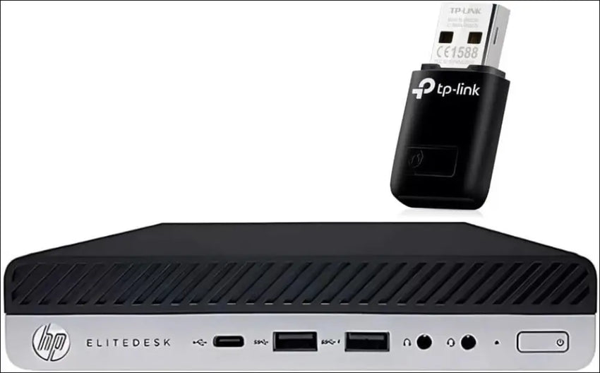 HP EliteDesk 800 G5 SFF - Intel i5-9500T 16GB RAM 256GB SSD Windows 11 Pro (Renewed) with New TL-WN823N N300 Wireless