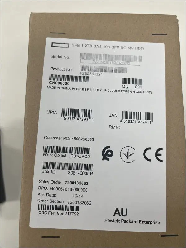 HPE 1.2TB SAS 10K SFF DISK