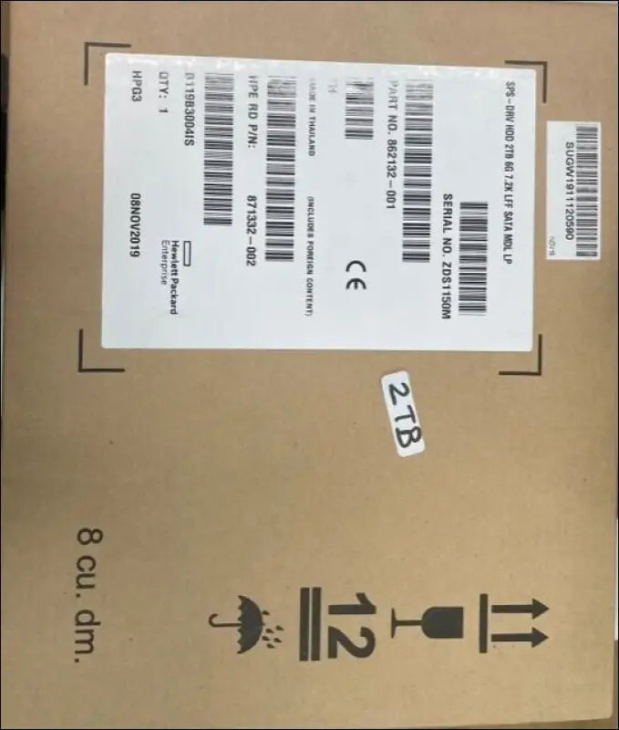 HPE 600GB,1TB,2TB SATA 7.2K 3.5" LFF LP DS HDD 861686-B21 for ML110 ML350 GEN10