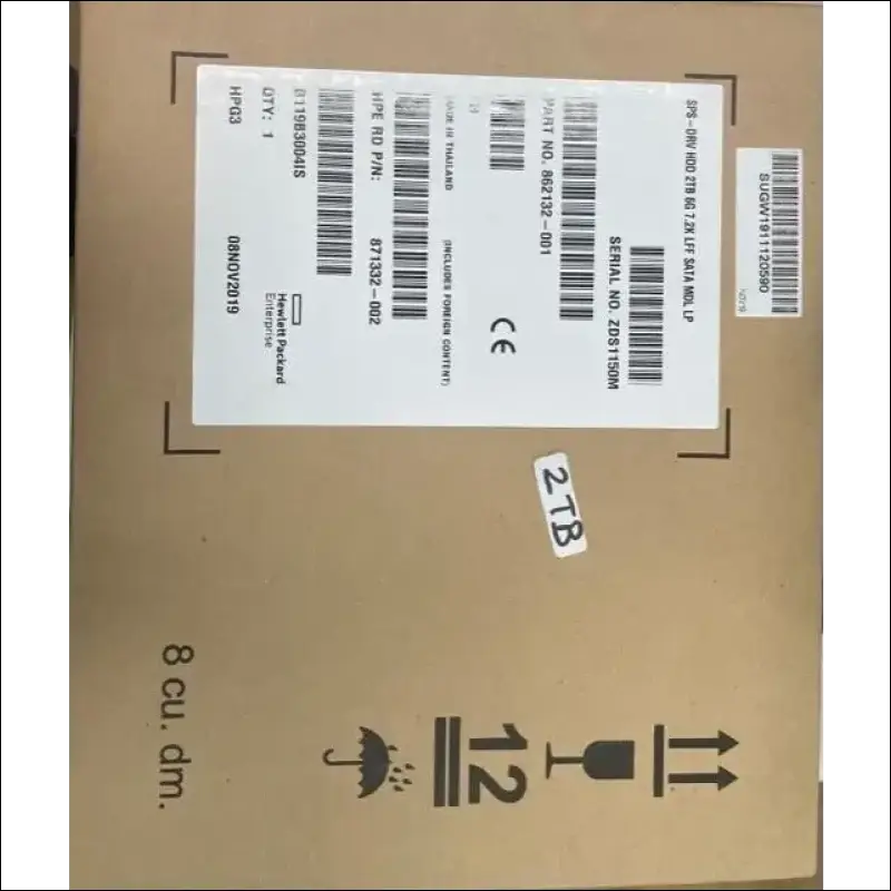 HPE 600GB,1TB,2TB SATA 7.2K 3.5" LFF LP DS HDD 861686-B21 for ML110 ML350 GEN10