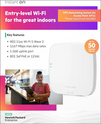 HPE Networking Instant on Access Point AP11 2X2 Wifi 5 Indoor Wireless Access Point | Power Source Not Included | RW Rest-Of-World Model (R2W96A)