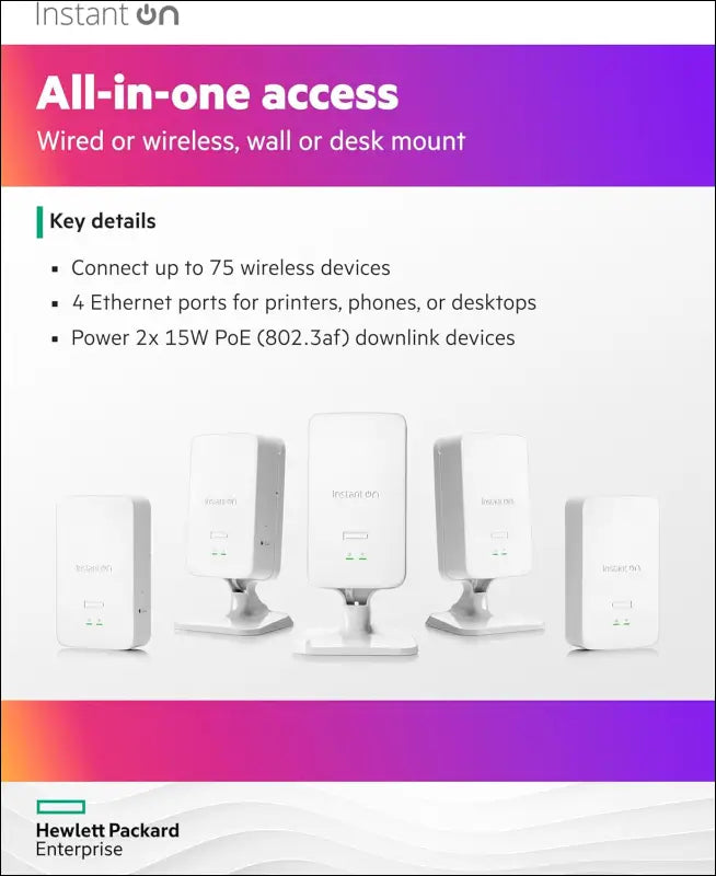 HPE Networking Instant on Access Point AP22D 2X2 Wifi 6 Indoor Wireless Access Point | Single-Room, Secure, Smart Mesh Support | Power Source Included | AU Model (S0J34A#ABG)