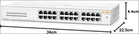HPE Networking Instant on Switch Series 1430 24-Port Gb Unmanaged Layer 2 Ethernet Switch | 24X 1G | Fan-Less | AU Cord (R8R49A#ABG)