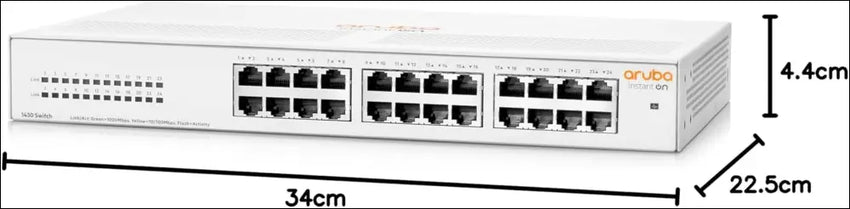 HPE Networking Instant on Switch Series 1430 24-Port Gb Unmanaged Layer 2 Ethernet Switch | 24X 1G | Fan-Less | AU Cord (R8R49A#ABG)