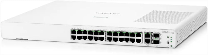 HPE Networking Instant on Switch Series 1960 24-Port Gb Smart-Managed Layer 2+ Ethernet Switch | 24X 1G | 2X 10Gbase-T, 2X SFP+ | Stackable | AU Cord (JL806A#ABG)