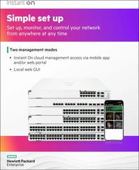 HPE Networking Instant on Switch Series 1960 24-Port Gb Smart-Managed Layer 2+ Ethernet Switch | 24X 1G | 2X 10Gbase-T, 2X SFP+ | Stackable | AU Cord (JL806A#ABG)