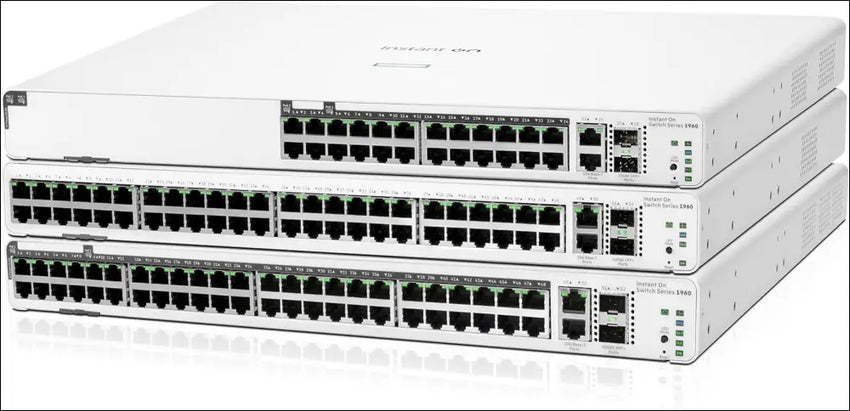 HPE Networking Instant on Switch Series 1960 24-Port Gb Smart-Managed Layer 2+ Ethernet Switch | 24X 1G | 2X 10Gbase-T, 2X SFP+ | Stackable | AU Cord (JL806A#ABG)