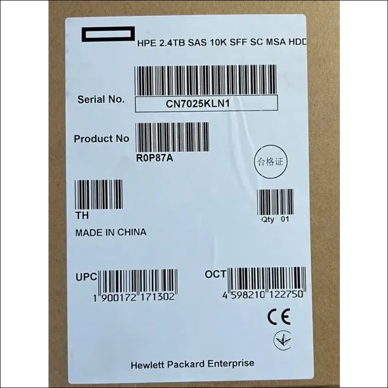 HPE Q2R41A, R0P87A (10K RPM, 2.5", SAS-3) 2.4TB Enterpirse HDD (P00441-001)