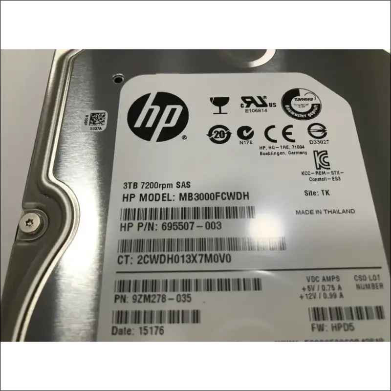HPE Seagate 3TB 7.2K 6Gb/s SAS 3.5" Enterprise Hard Drive ST3000NM0023 !New!