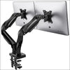 HUANUO Dual Monitor Stand - Full Adjustable Monitor Desk Mount Swivel Vesa Bracket with C Clamp, Grommet Mounting Base for 13 to 32 Inch Computer