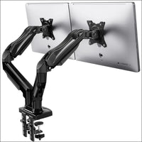 HUANUO Dual Monitor Stand - Full Adjustable Monitor Desk Mount Swivel Vesa Bracket with C Clamp, Grommet Mounting Base for 13 to 32 Inch Computer Screens - Each Arm Holds 4.4 to...