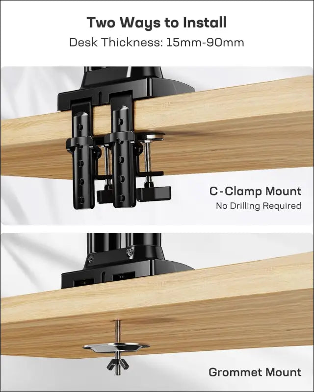 HUANUO Dual Monitor Stand - Full Adjustable Monitor Desk Mount Swivel Vesa Bracket with C Clamp, Grommet Mounting Base for 13 to 32 Inch Computer Screens - Each Arm Holds 4.4 to...