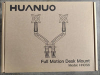 HUANUO Dual Monitor Stand - Full Adjustable Monitor Desk Mount Swivel Vesa Bracket with C Clamp, Grommet Mounting Base for 13 to 32 Inch Computer Screens - Each Arm Holds 4.4 to...
