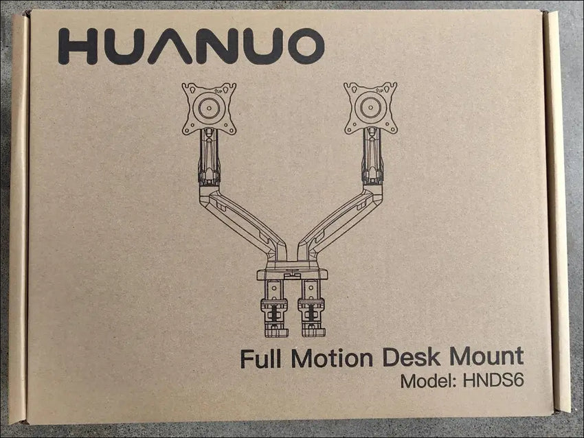 HUANUO Dual Monitor Stand - Full Adjustable Monitor Desk Mount Swivel Vesa Bracket with C Clamp, Grommet Mounting Base for 13 to 32 Inch Computer Screens - Each Arm Holds 4.4 to...