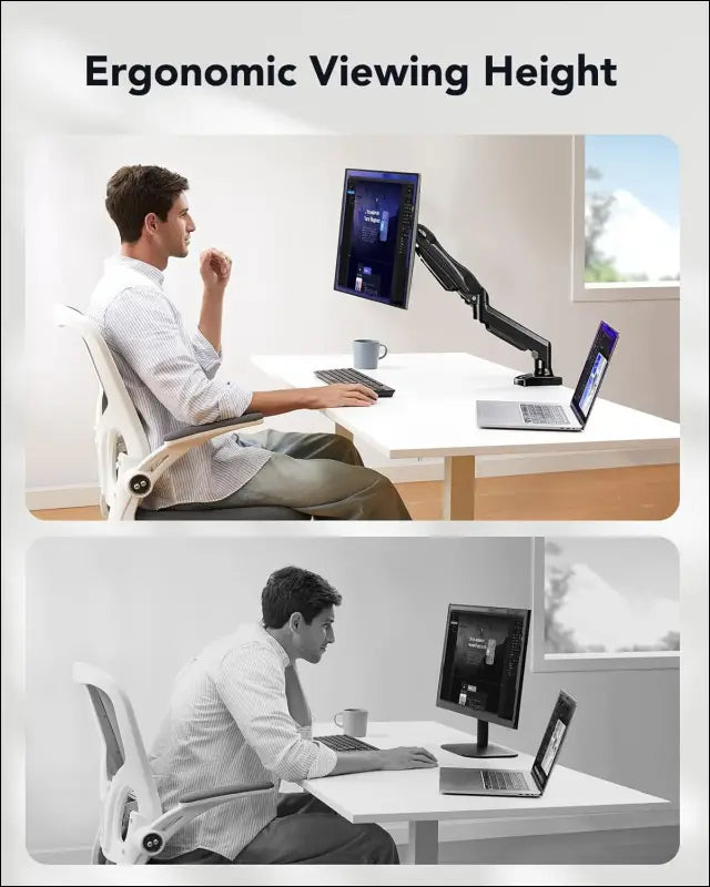 HUANUO Monitor Mount for 13 to 32 Inch Screens, Single Monitor Arm Stand Holds 2~9 kg, Height Adjustable with Tilts, Swivels, Rotates, VESA 75 & 100 mm
