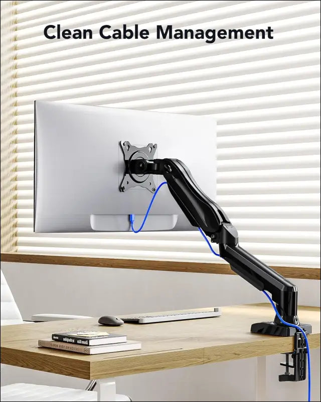 HUANUO Monitor Mount for 13 to 32 Inch Screens, Single Monitor Arm Stand Holds 2~9 kg, Height Adjustable with Tilts, Swivels, Rotates, VESA 75 & 100 mm