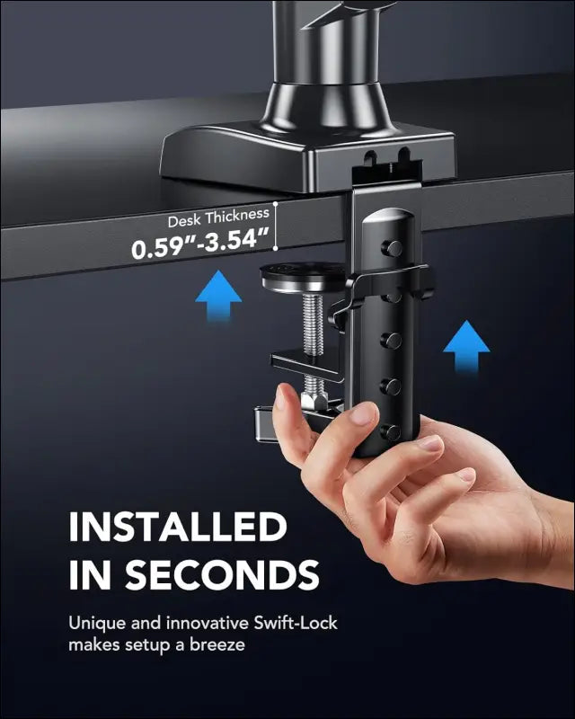 HUANUO Monitor Mount for 13 to 32 Inch Screens, Single Monitor Arm Stand Holds 2~9 kg, Height Adjustable with Tilts, Swivels, Rotates, VESA 75 & 100 mm