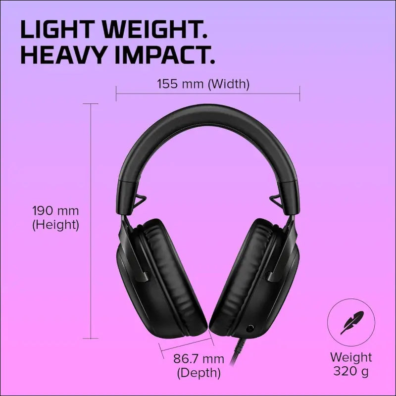HyperX Cloud II – Gaming Headset for PC, PS5 / PS4. Includes 7.1 Virtual Surround Sound and USB Audio Control Box - Gun Metal