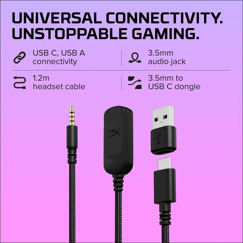 HyperX Cloud II – Gaming Headset for PC, PS5 / PS4. Includes 7.1 Virtual Surround Sound and USB Audio Control Box - Gun Metal