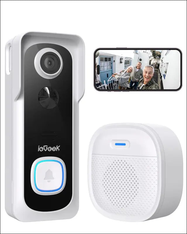 ieGeek Video Doorbell Camera Wireless Door Bell with Chime Ringer, Smart Front Door Camera WiFi with AI & PIR Motion Detection, 2 Way Audio, Voice Changer, Night Vision,...