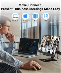 Ingnok Portable Monitor, 15.6 Inch FHD 1080P Laptop Screen Extender with Adjustable Stand,Portable Monitor for Laptop,PC, MacBook, PS5/4, Xbox, Switch,Built-in Speakers