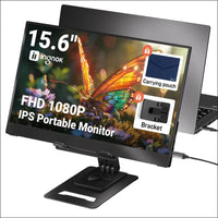 Ingnok Portable Monitor 15.6 Inch FHD 1080P Laptop Screen Extender with Adjustable Stand,Portable Monitor for Laptop,PC