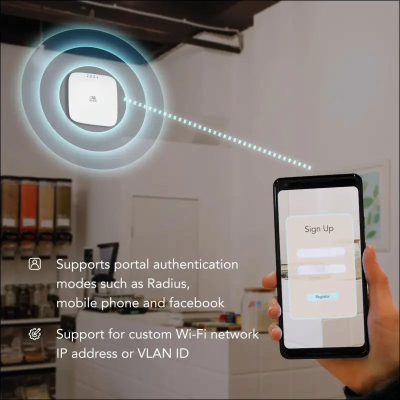Inhand Networks EAP600 Enterprise Access Point AX3000, Wi-Fi 6,1 Gigabit Port, Support Poe 802.3Af,Mu-Mimo, Cloud Managed,Cover 120 Square Meters