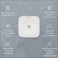 Inhand Networks EAP600 Enterprise Access Point AX3000, Wi-Fi 6,1 Gigabit Port, Support Poe 802.3Af,Mu-Mimo, Cloud Managed,Cover 120 Square Meters
