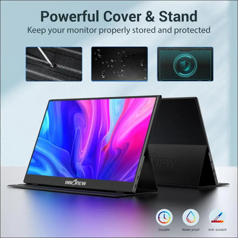 InnoView Portable Monitor, 15.6 Inch FHD 1080P HDMI USB C Second External Monitor for Laptop, Desktop, MacBook, Phones, Tablet, PS5/4, Xbox, Switch, Built-in Speaker with...
