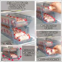 Inomata Kagaku 0379 Rolling Lactic Acid Bacteria Drink Stocker, 2 Tiers, Made in Japan, Refrigerator, Storage, Storage, Beverage, Food Rack, Holder, Server, Plastic Bottle,...
