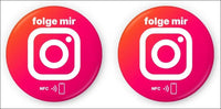 Instagram NFC Stickers - Set of 2 | Followers with Just One Tap | Set Up Yourself & Unlimited Overwriting | 3 cm Diameter for Smartphone, Laptop, Counter | Perfect for...