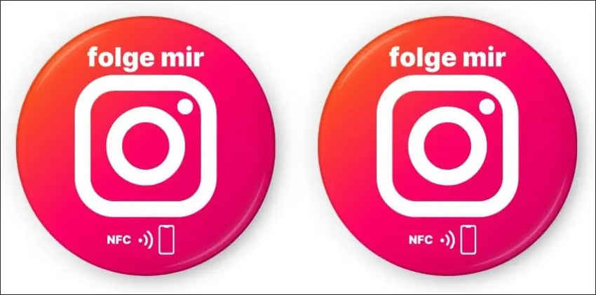 Instagram NFC Stickers - Set of 2 | Followers with Just One Tap | Set Up Yourself & Unlimited Overwriting | 3 cm Diameter for Smartphone, Laptop, Counter | Perfect for...