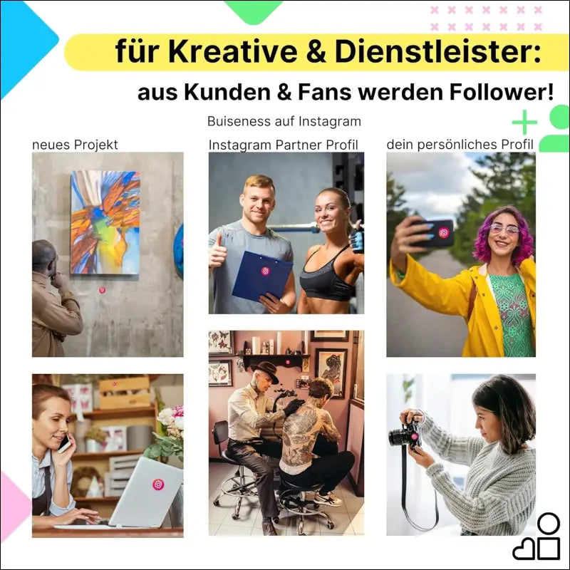 Instagram NFC Stickers - Set of 2 | Followers with Just One Tap | Set Up Yourself & Unlimited Overwriting | 3 cm Diameter for Smartphone, Laptop, Counter | Perfect for...