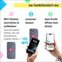 Instagram NFC Stickers - Set of 2 | Followers with Just One Tap | Set Up Yourself & Unlimited Overwriting | 3 cm Diameter for Smartphone, Laptop, Counter | Perfect for...
