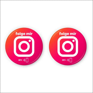 Instagram NFC Stickers - Set of 2 | Followers with Just One Tap | Set Up Yourself & Unlimited Overwriting | 3 cm Diameter for Smartphone, Laptop, Counter | Perfect for...