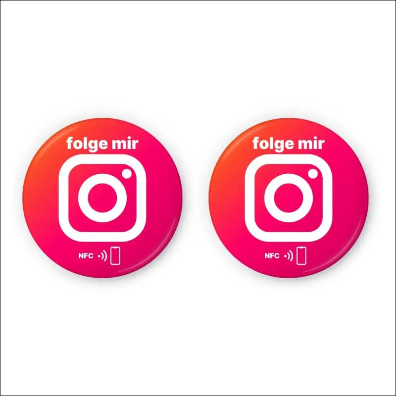 Instagram NFC Stickers - Set of 2 | Followers with Just One Tap | Set Up Yourself & Unlimited Overwriting | 3 cm Diameter for Smartphone, Laptop, Counter | Perfect for...