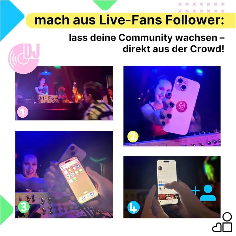 Instagram NFC Stickers - Set of 2 | Followers with Just One Tap | Set Up Yourself & Unlimited Overwriting | 3 cm Diameter for Smartphone, Laptop, Counter | Perfect for...