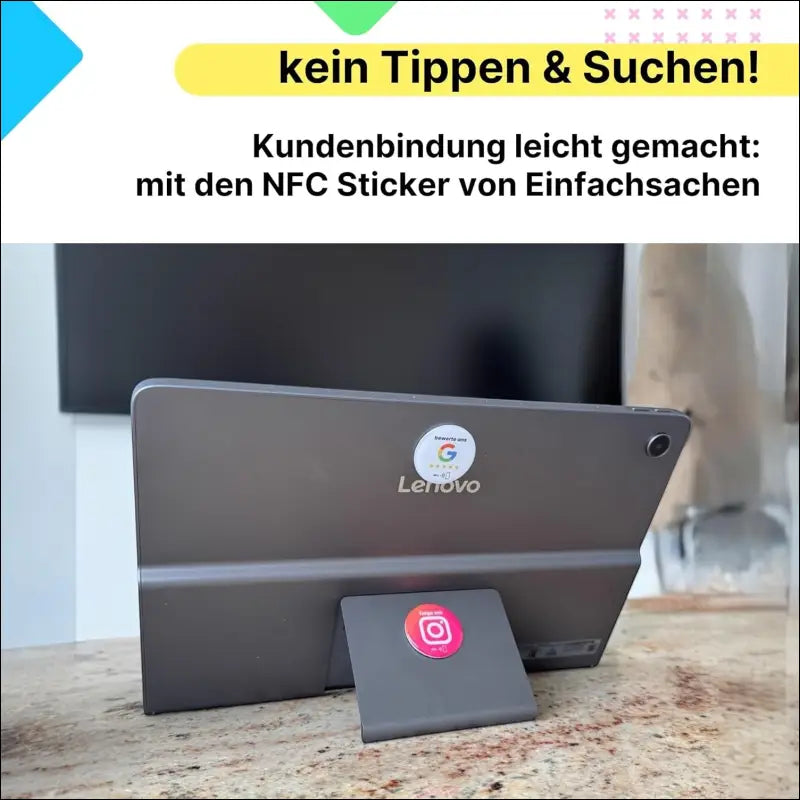 Instagram NFC Stickers - Set of 2 | Followers with Just One Tap | Set Up Yourself & Unlimited Overwriting | 3 cm Diameter for Smartphone, Laptop, Counter | Perfect for...