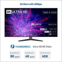 [Intel Certified]  40Gbps Right-Angle Thunderbolt 4 Cable - 0.8M, Support 8K Video & 240W Charging, 90-Degree Thunderbolt4 Cable Compatible with USB4, Thunderbolt 3, and USB C