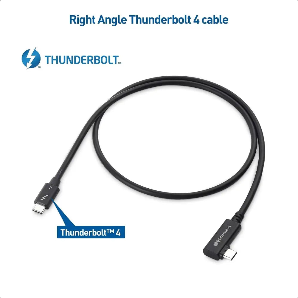 [Intel Certified]  40Gbps Right-Angle Thunderbolt 4 Cable - 0.8M, Support 8K Video & 240W Charging, 90-Degree Thunderbolt4 Cable Compatible with USB4, Thunderbolt 3, and USB C