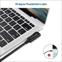 [Intel Certified]  40Gbps Right-Angle Thunderbolt 4 Cable - 0.8M, Support 8K Video & 240W Charging, 90-Degree Thunderbolt4 Cable Compatible with USB4, Thunderbolt 3, and USB C