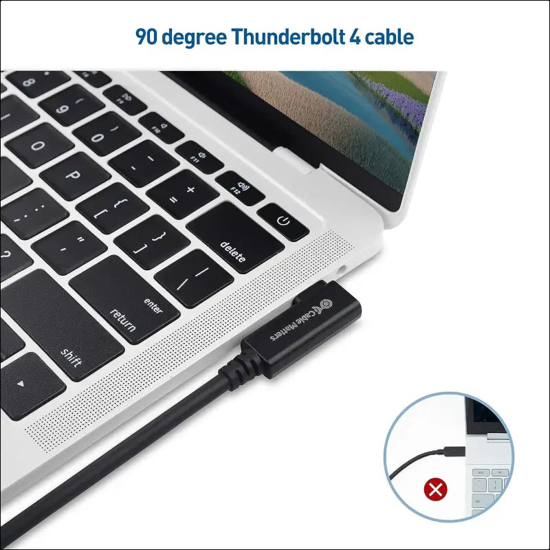 [Intel Certified]  40Gbps Right-Angle Thunderbolt 4 Cable - 0.8M, Support 8K Video & 240W Charging, 90-Degree Thunderbolt4 Cable Compatible with USB4, Thunderbolt 3, and USB C