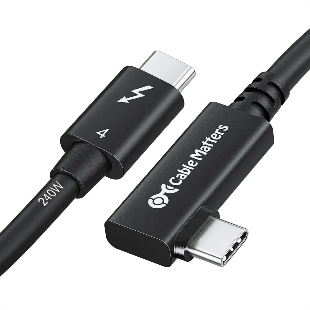 [Intel Certified]  40Gbps Right-Angle Thunderbolt 4 Cable - 0.8M, Support 8K Video & 240W Charging, 90-Degree Thunderbolt4 Cable Compatible with USB4, Thunderbolt 3, and USB C