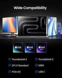 [Intel Certified] 80Gbps Thunderbolt 5 Cable Prime Braided, up to 120Gbps Bandwidth for Dual 8K/6K, 240W, Compatible for Thunderbolt 4/3, USB4, SSD, Macbook M4 Pro, Dock, Egpu, 3.3FT/1M