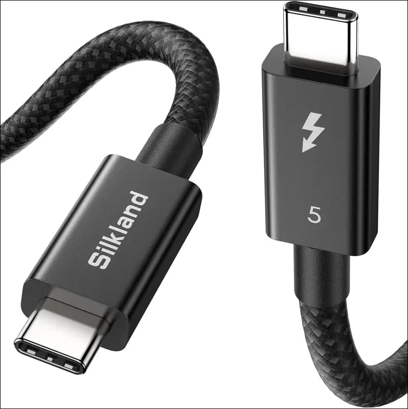 [Intel Certified] 80Gbps Thunderbolt 5 Cable Prime Braided, up to 120Gbps Bandwidth for Dual 8K/6K, 240W, Compatible for Thunderbolt 4/3, USB4, SSD, Macbook M4 Pro, Dock, Egpu, 3.3FT/1M