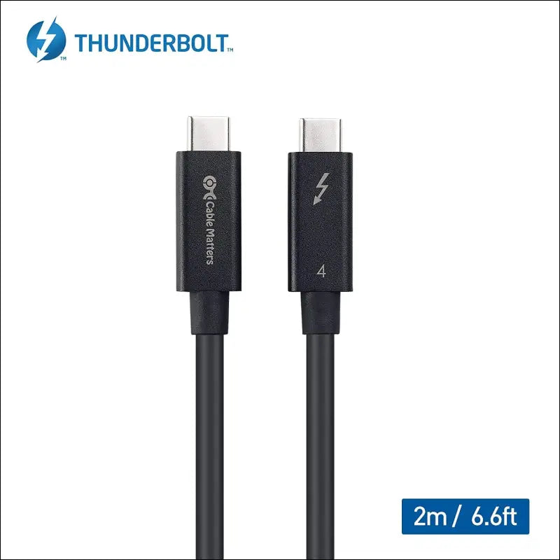[Intel Thunderbolt Certified]  40Gbps Active Thunderbolt 4 Cable - 2M, USB C Thunderbolt 4 Cable for 8K Video & 100W Charging, Compatible with USB-C, USB4, and Thunderbolt 3, Black
